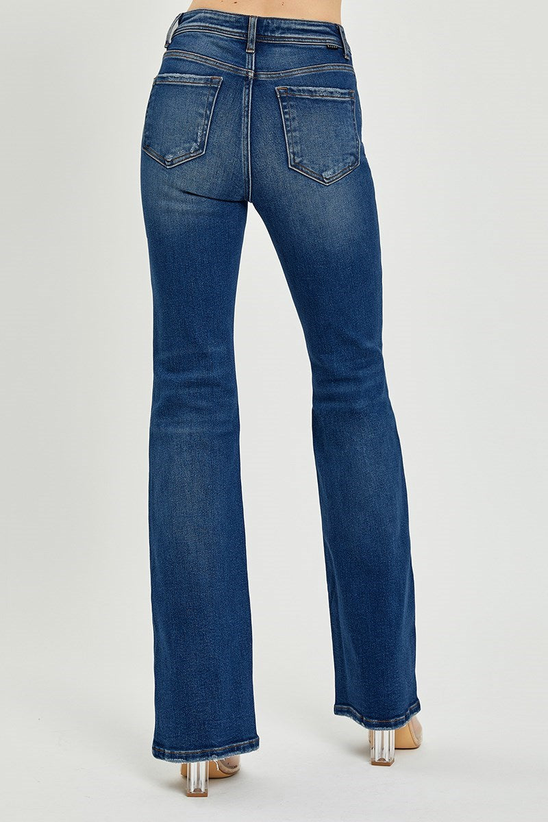 Dark- High Rise Boot Cut Jeans