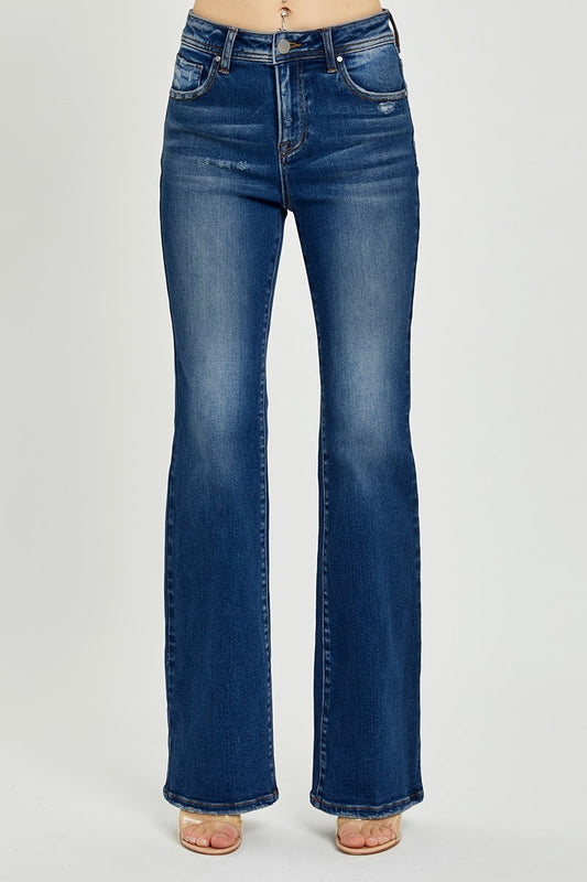 Dark- High Rise Boot Cut Jeans