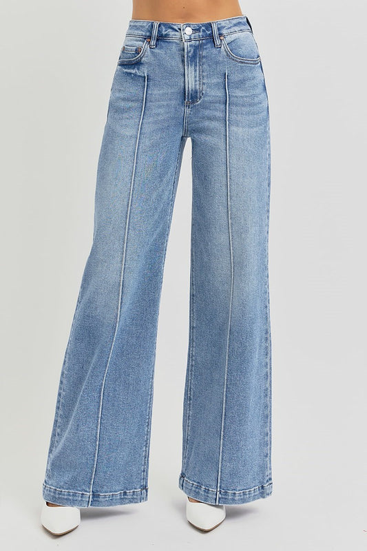 High Rise Pintuck Jeans
