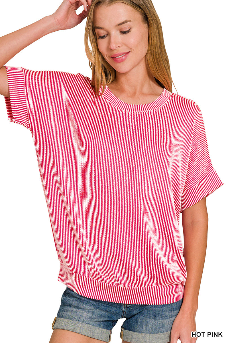 Cord Short Sleeve Top