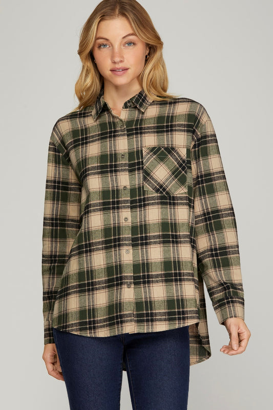 Long Sleeve Plaid Flannel