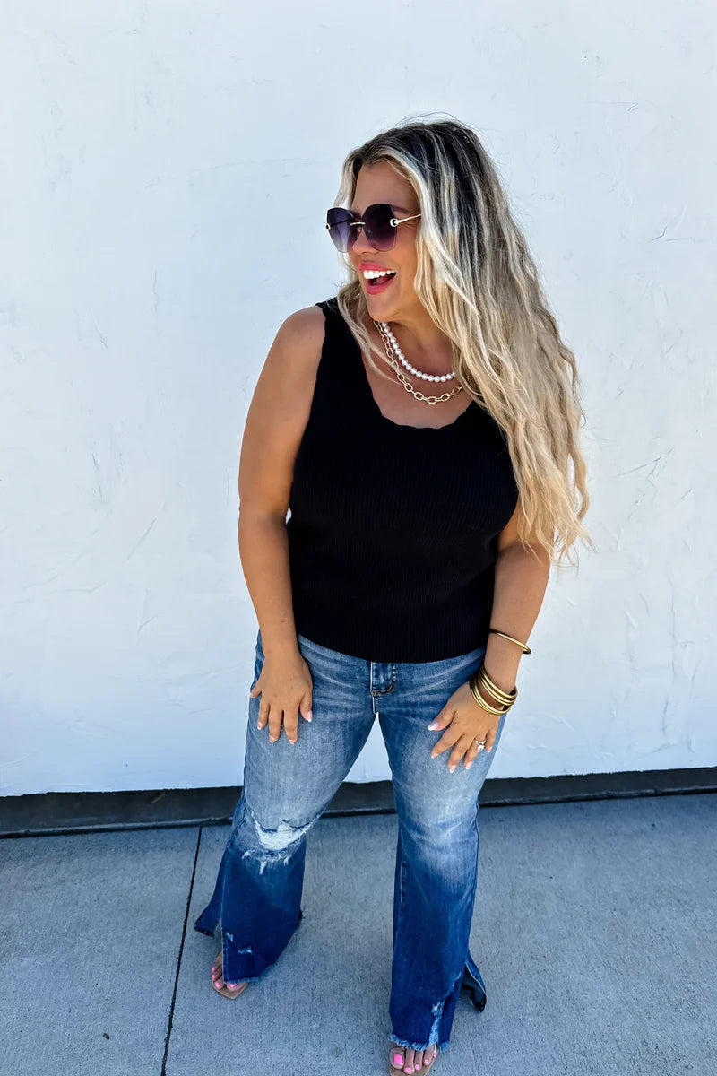 Lilian Scalloped Tank Top