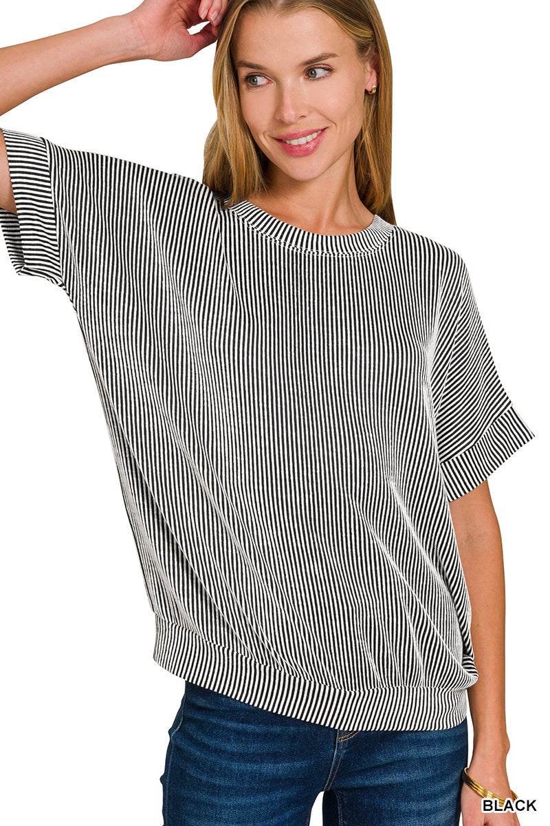 Cord Short Sleeve Top