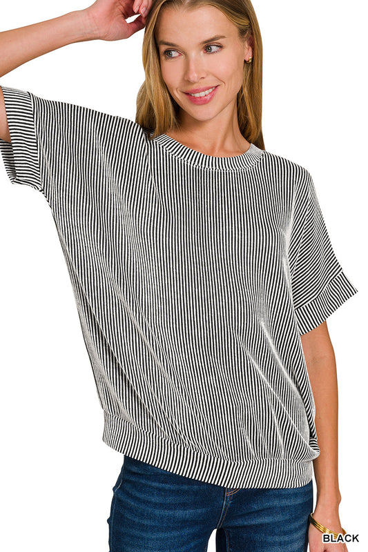 Cord Short Sleeve Top