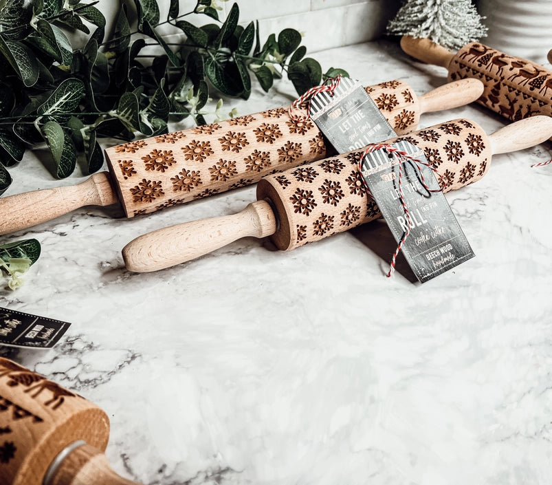 Wooden Holiday Rolling Pins/cookie cutters