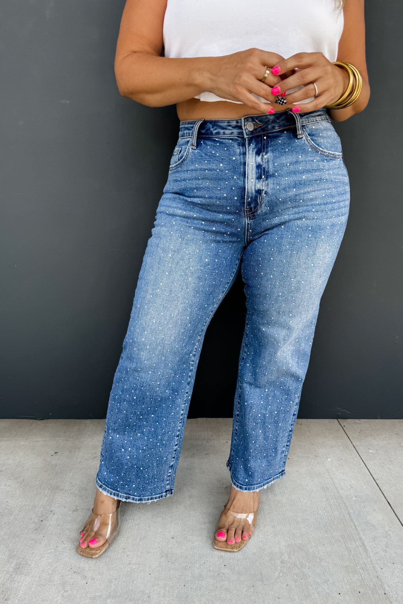 Rhinestone Cowgirl Mid-rise jean