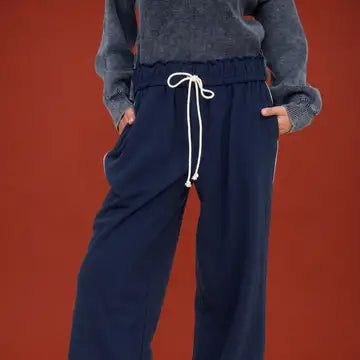 Fold Over Wide Leg Sweatpant