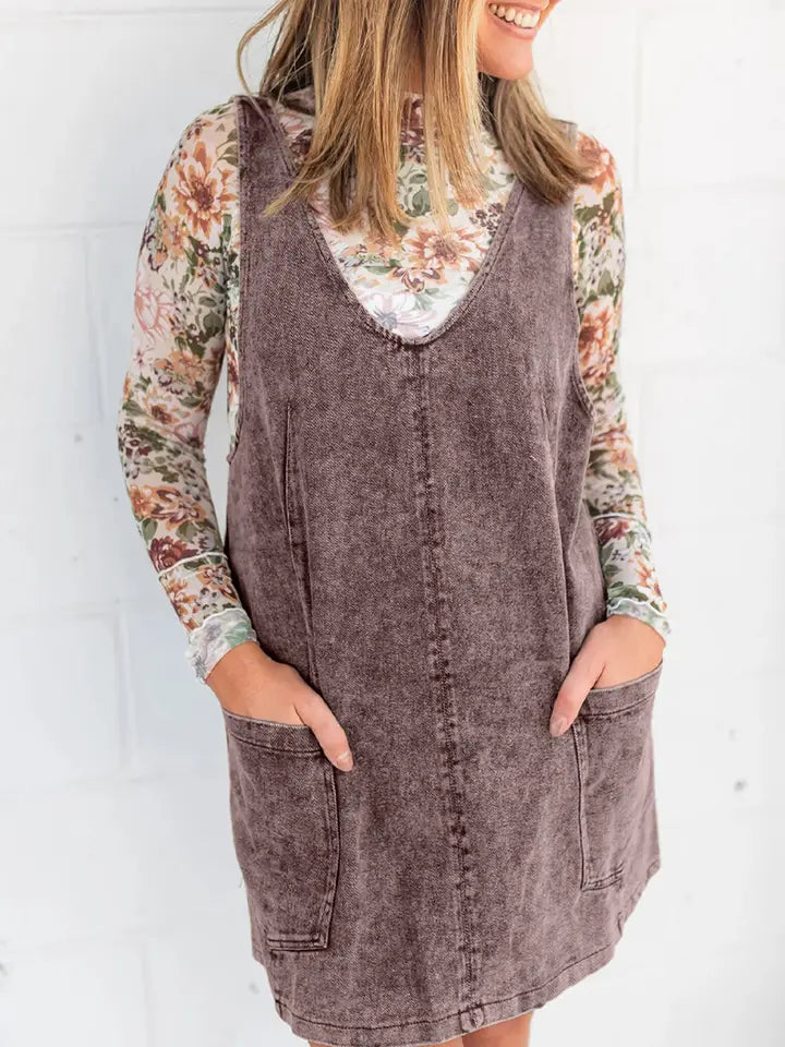 Vintage wash suspender Dress