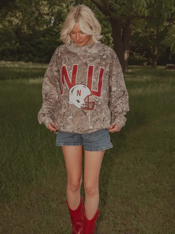 Husker Camo Helmet Mock Neck