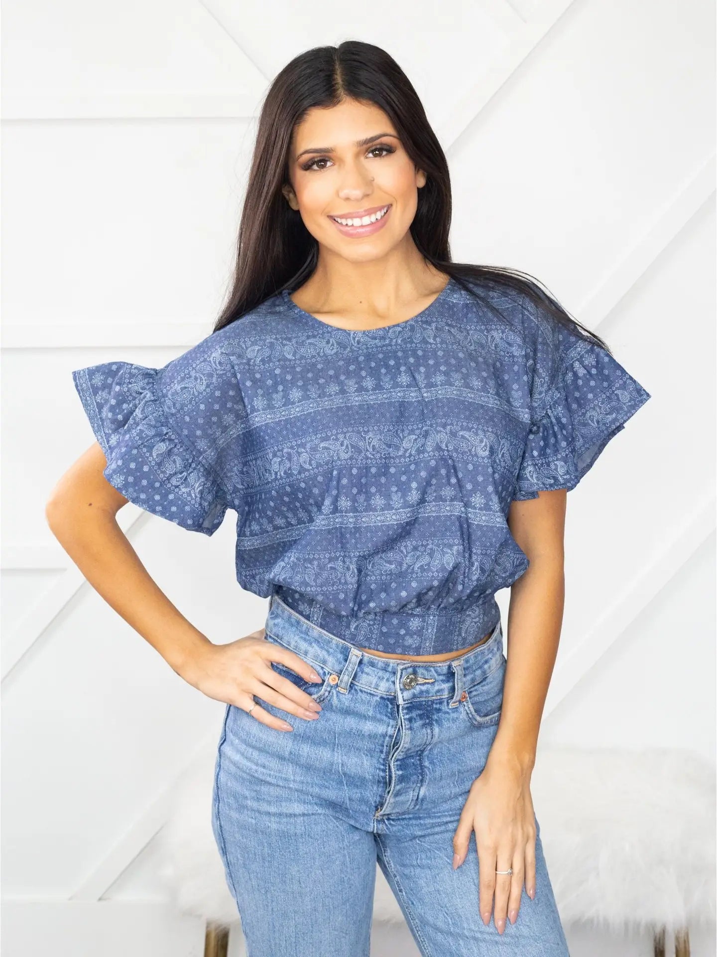 Chambray Crop Top