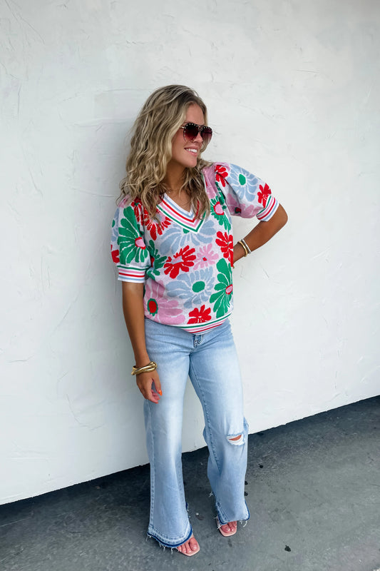 Gigi Floral Sweater Top