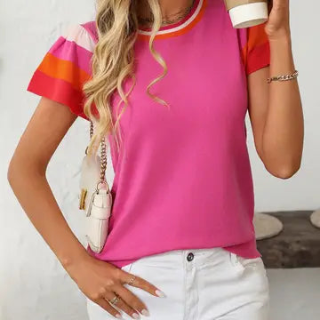 Pink Color Block Top