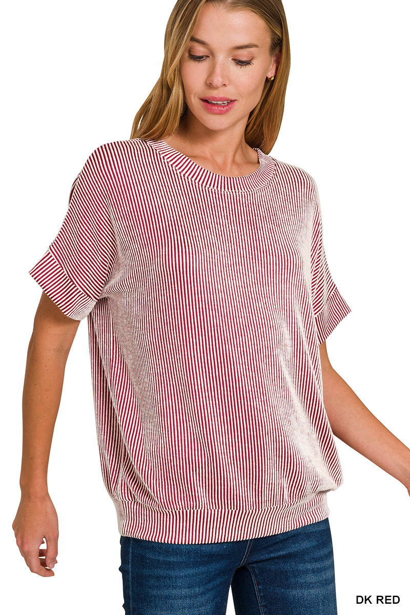 Cord Short Sleeve Top
