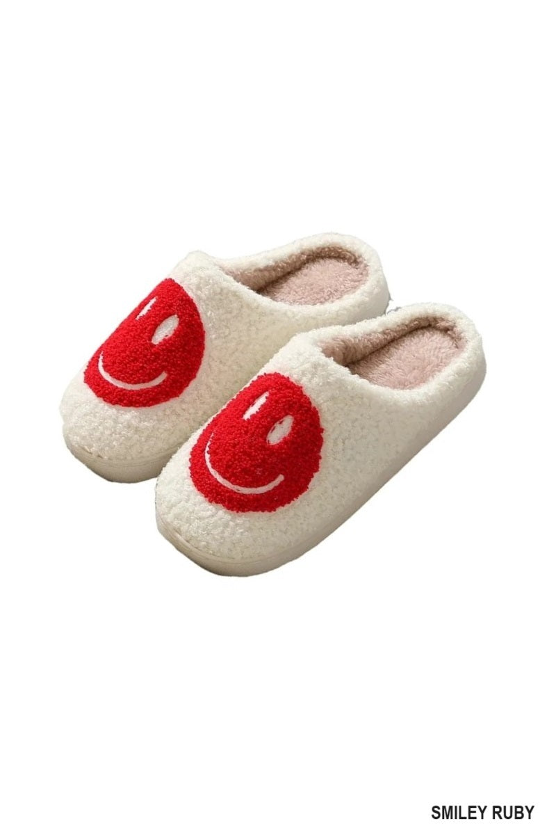 Red Smiley Slippers