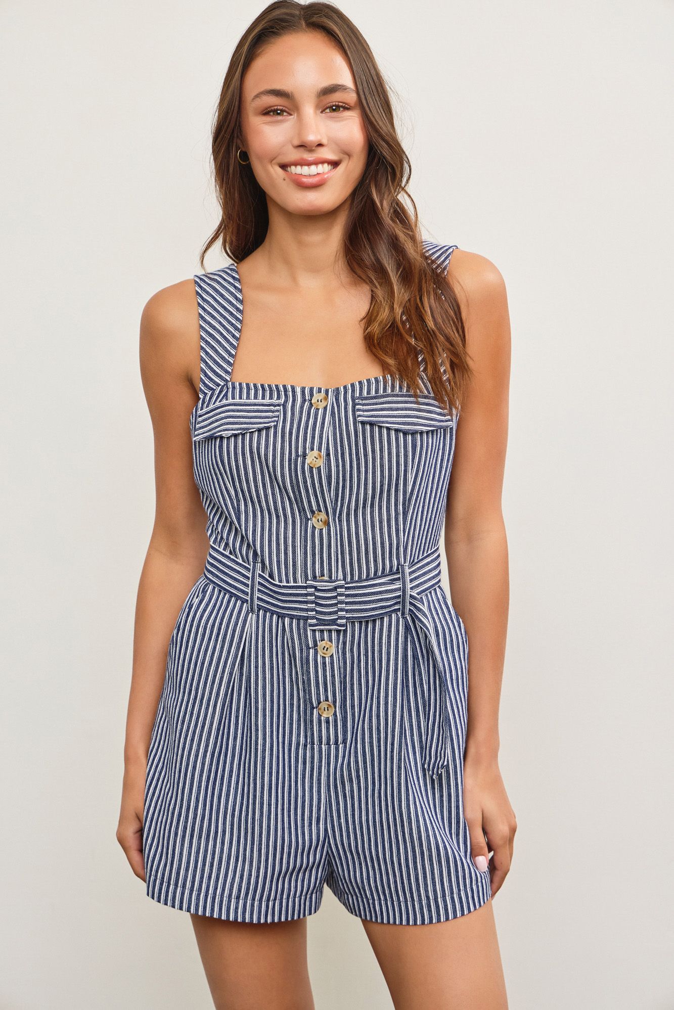 Belted Waist Romper